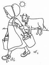 Coloring Cow Farm Milking Drawing Done Farmer Getdrawings sketch template