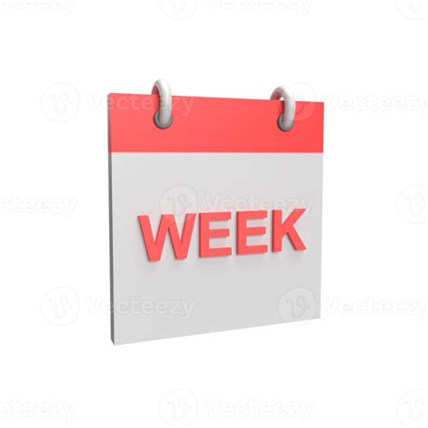 3d Calendar Week Rendered Object Illustration 12794073 Png