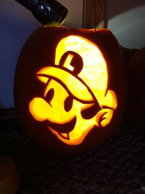 Luigi Pumpkin Idea No Pattern Mario Pumpkin Pumpkin Carving