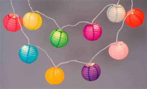 10 Mini Globe Paper Lantern String Lights Us145 Home Ideas