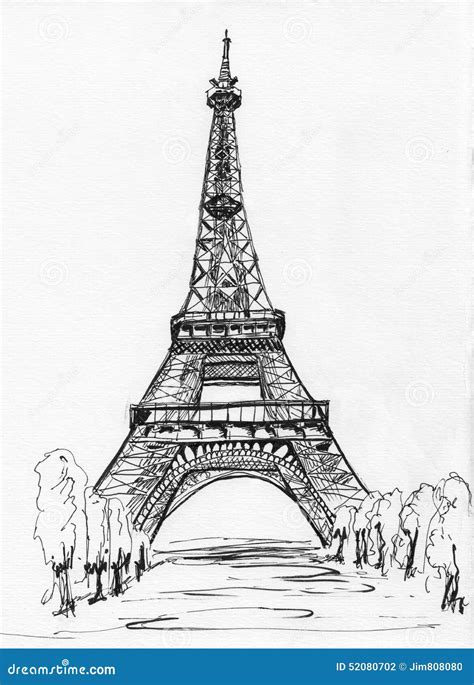 Paris Eiffel Tower Sketch Stock Illustration Image 52080702