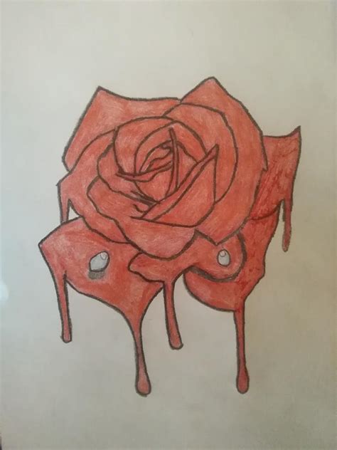 Bleeding Rose Tattoo Design Drawing By Bobby Fine Art America