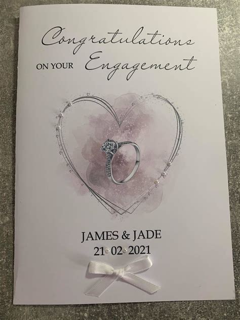 Engagement Card Personalised Handmade Etsy