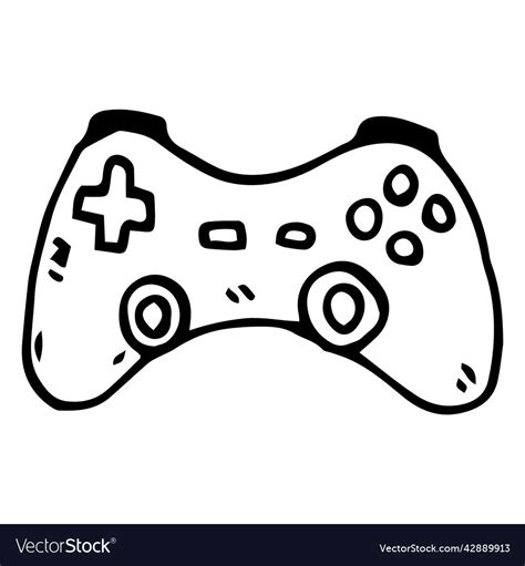 Game Controller Doodle Icon High Quality Vector Image