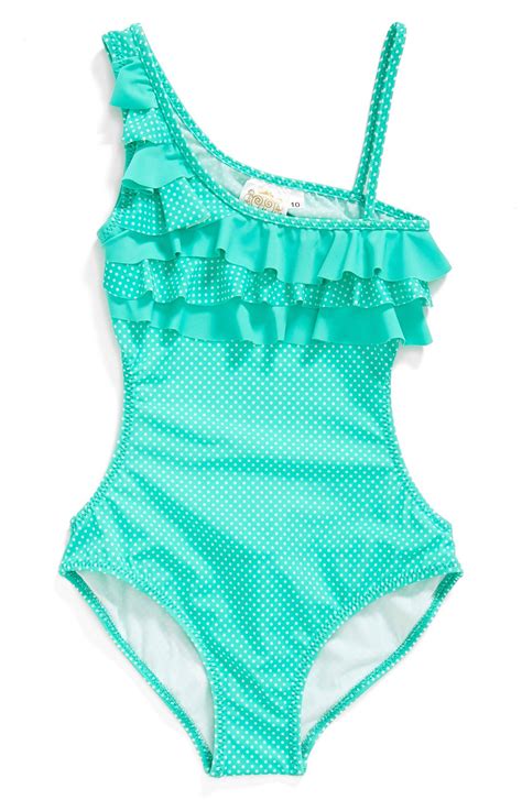 To The 9s Polka Dot And Ruffle One Piece Swimsuit Big Girls Nordstrom