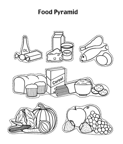 Food Pyramid Coloring Page Food Pyramid With Fruit And And Coloring