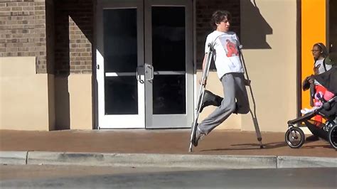 Falling With Crutches In Public Youtube
