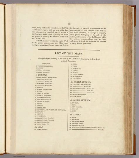 Index To A Modern Atlas From The Latest And Best Authorities