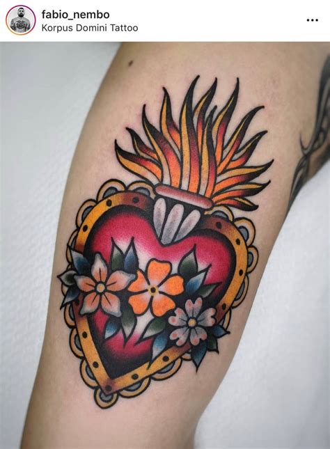 Sacred Heart Tattoo Traditional Ali Mccaskill
