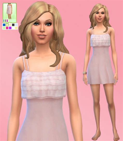 Pastel Flutter Dress At Simista Sims 4 Updates Flutter Dress