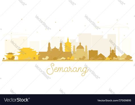 Semarang Indonesia City Skyline Silhouette Vector Image