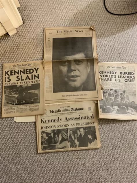 Jfk John F Kennedy Assassination Original Newspaper Lot Of 4 £4336 Picclick Uk