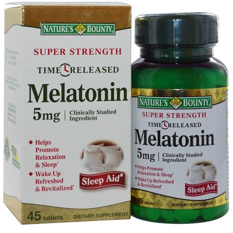 Nature S Bounty Melatonin Time Release 5 Mg 45 Tablets IHerb