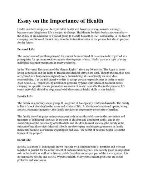 Importance Of Healthy Lifestyle Essay A Healthy Lifestyle Is Extremely