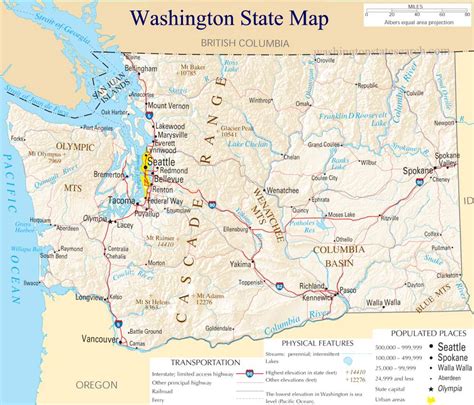 ♥ Washington State Map A Large Detailed Map Of Washington State Usa