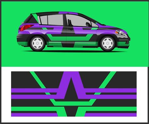 Premium Vector A Purple Car With Purple Stripes On The Side