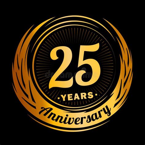 25 Year Anniversary Elegant Anniversary Design 25th Logo Stock
