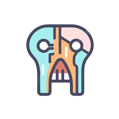 Teeth Linear Icon Skull Face Vector Illustration Cavity Lineal Icon
