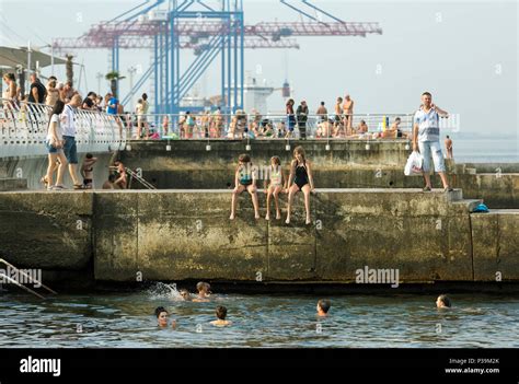 Odessa Ukraine Bath Houses On A Pier On The Black Sea Stock Photo Alamy