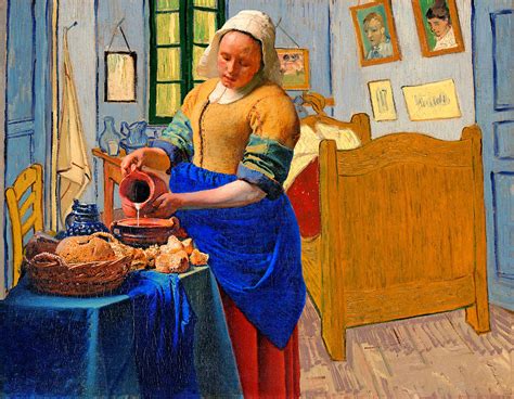 The Milkmaid By Johannes Vermeer Inside Van Goghs Bedroom In Arles