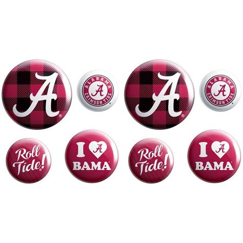 Alabama Crimson Tide Buttons 8ct Party City