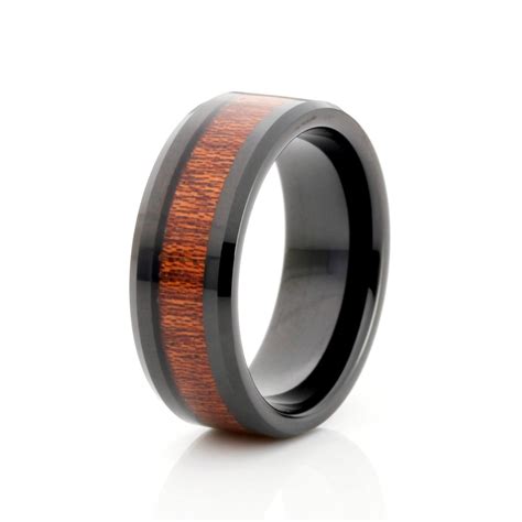 Not everyone sees tungsten wedding bands as the best option out there, but they do provide you with the comfort and durability you may be looking for and are often much cheaper than precious metal bands. 8mm Black Tungsten Ring, Wood Inlay Mens Wedding Band, Men ...