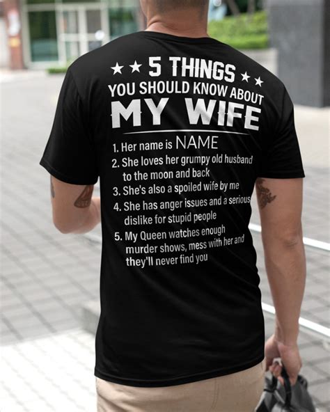 Personalized Custom Name 5 Things You Should Know About My Wife Shirt