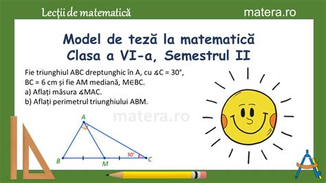 Model Teza La Matematica Clasa 6 Materaro