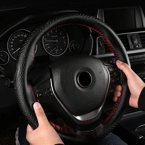 37 38cm Wheel Cover Genuine Leather Fashion Car Steering Wheel Cover