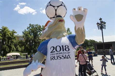 official mascot of the 2018 fifa world cup in russia wolf zabivaka manezhnaya square moscow
