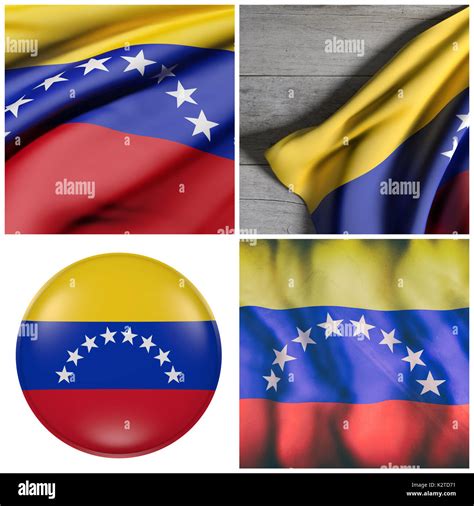 Composition Of 3d Rendering Venezuela Flags Waving Stock Photo Alamy