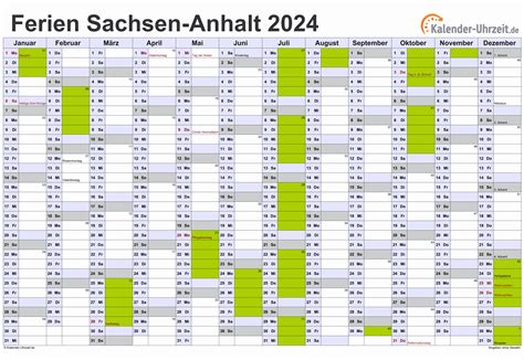 Ferien Sachsen Anhalt 2024 Ferienkalender Zum Ausdrucken