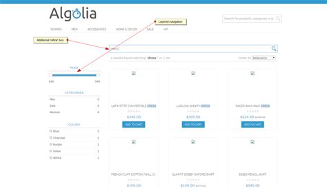 Algolia Site Search For Magento Search Results Page