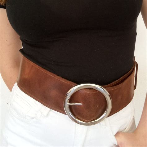 Brown Wide Leather Belt Womens Leather Belt Dress Belt Etsy Wide