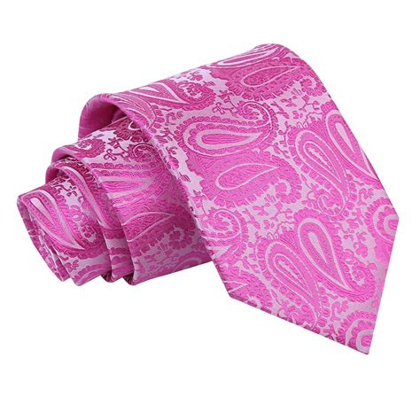 Fuchsia Pink Paisley Classic Tie James Alexander