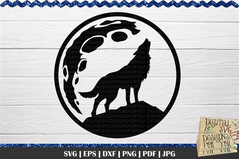 Wolf And Full Moon Svg Wolf Silhouette Svg Wildlife Svg 990652