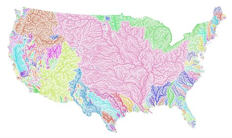 Americas Circulatory System Amazing Map Of Us River Basins The