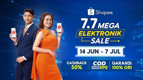 Shopee 77 Mega Elektronik Sale Cashback 50 Cod Gratis Ongkir Rp0