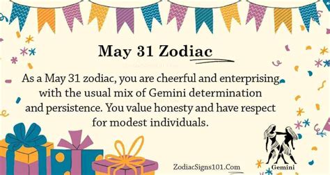 May 31 Zodiac Is Gemini Birthdays And Horoscope Zodiacsigns101