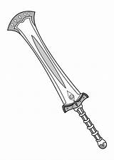Sword Coloring sketch template