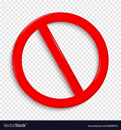 No Sign Isolated On Transparent Background Vector Image
