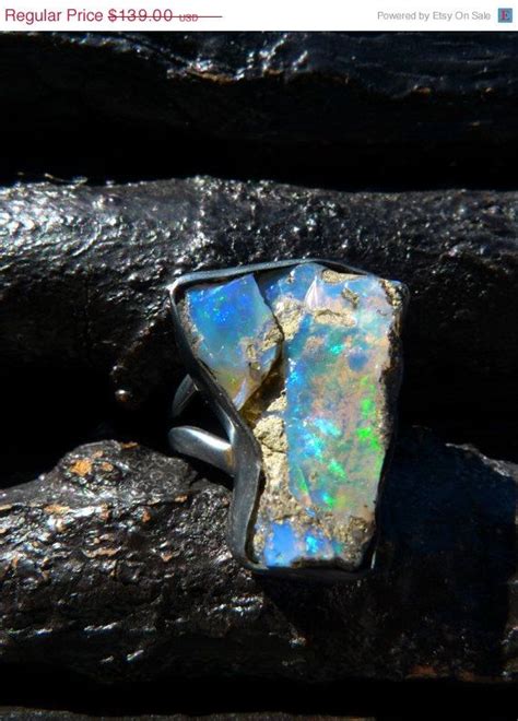 Fire Opal Ring Rough Gemstone Ring Brazilian Jewelry Etsy Rough