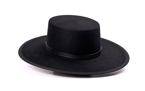 Bolero Hat The Tycoon Black Fur Felt Flat Crown Wide Brim Etsy Canada