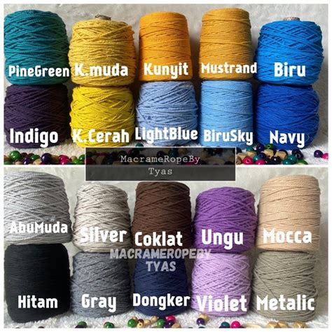 Jual Tali Macrame Warna 1kg Benang Macrame Part 2 Indonesia Shopee