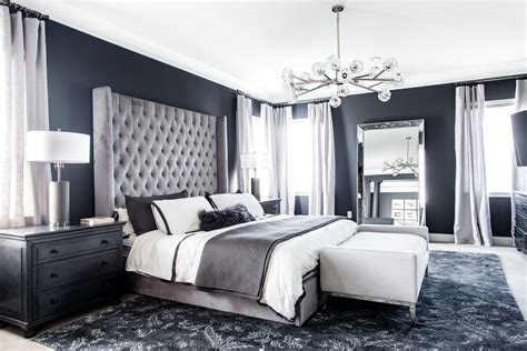 Master Bedroom Charcoal Walls Contemporary Interior Design By Design