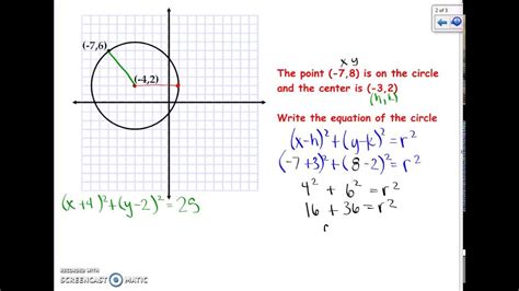Geometry 10 7 Write And Graph Equations Of Circles Youtube