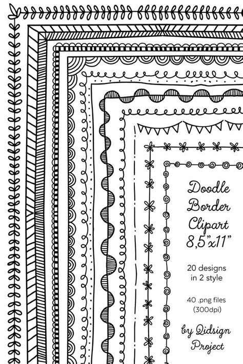 Hand Drawn Border Clipart Doodle Frames Planner Letter Frame Cute