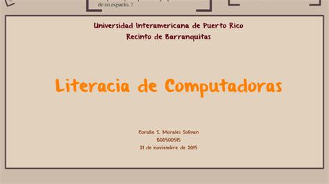 Literacia De Computadoras By Coralie Morales