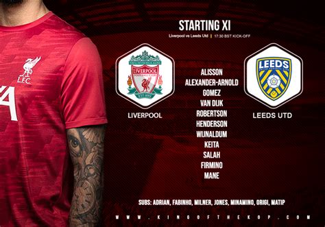 Although it would most likely be only until chelsea played their. Confirmed: Liverpool team v Leeds United — King of the Kop