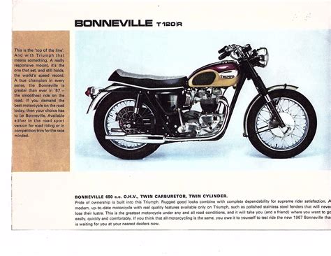 1967 Triumph 650 Bonneville Motorcycle Sales Brochureflyerreprint 7